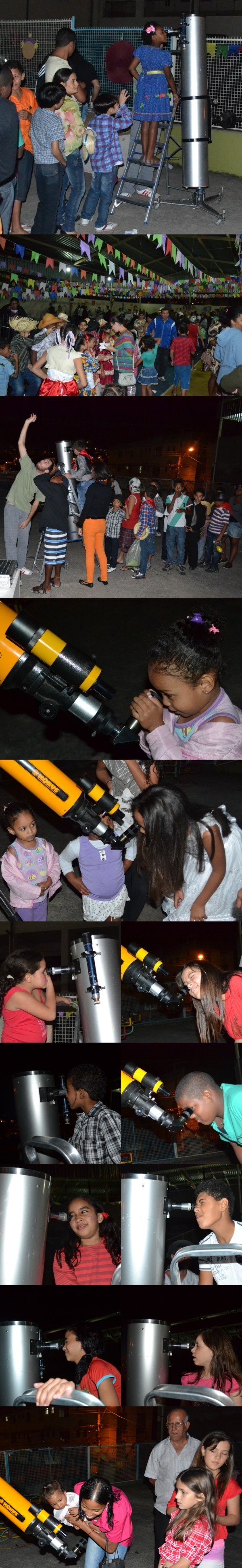  Julho/13 - 
        Festa Junina - Diversos

        Mais uma vez, em julho, realizamos itinerância na E. E. Benjamim Guimarães (B. Hte.); durante a tradicional festa junina daquela escola. Saturno novamente brilhou no 'arraiá'!  